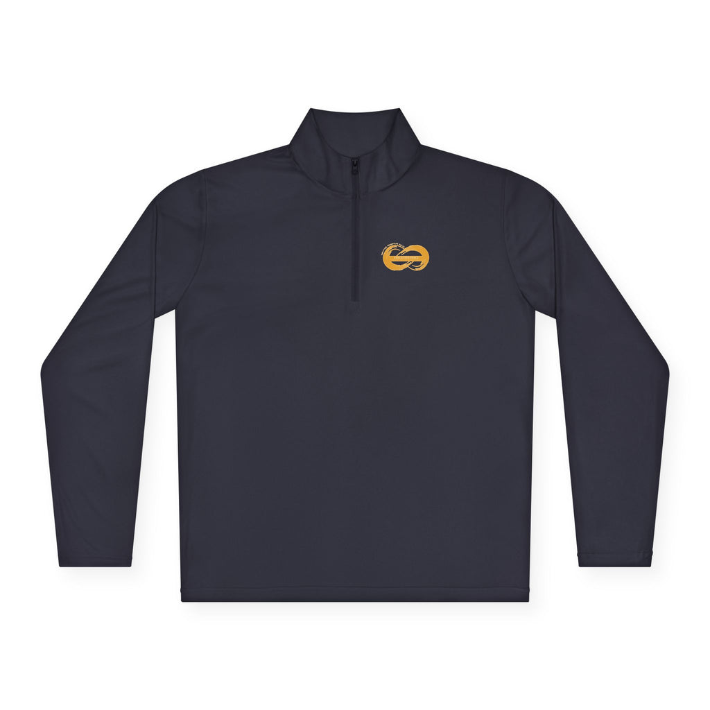 Quarter-Zip Pullover — Minimal Gold Knot Logo Performance Top