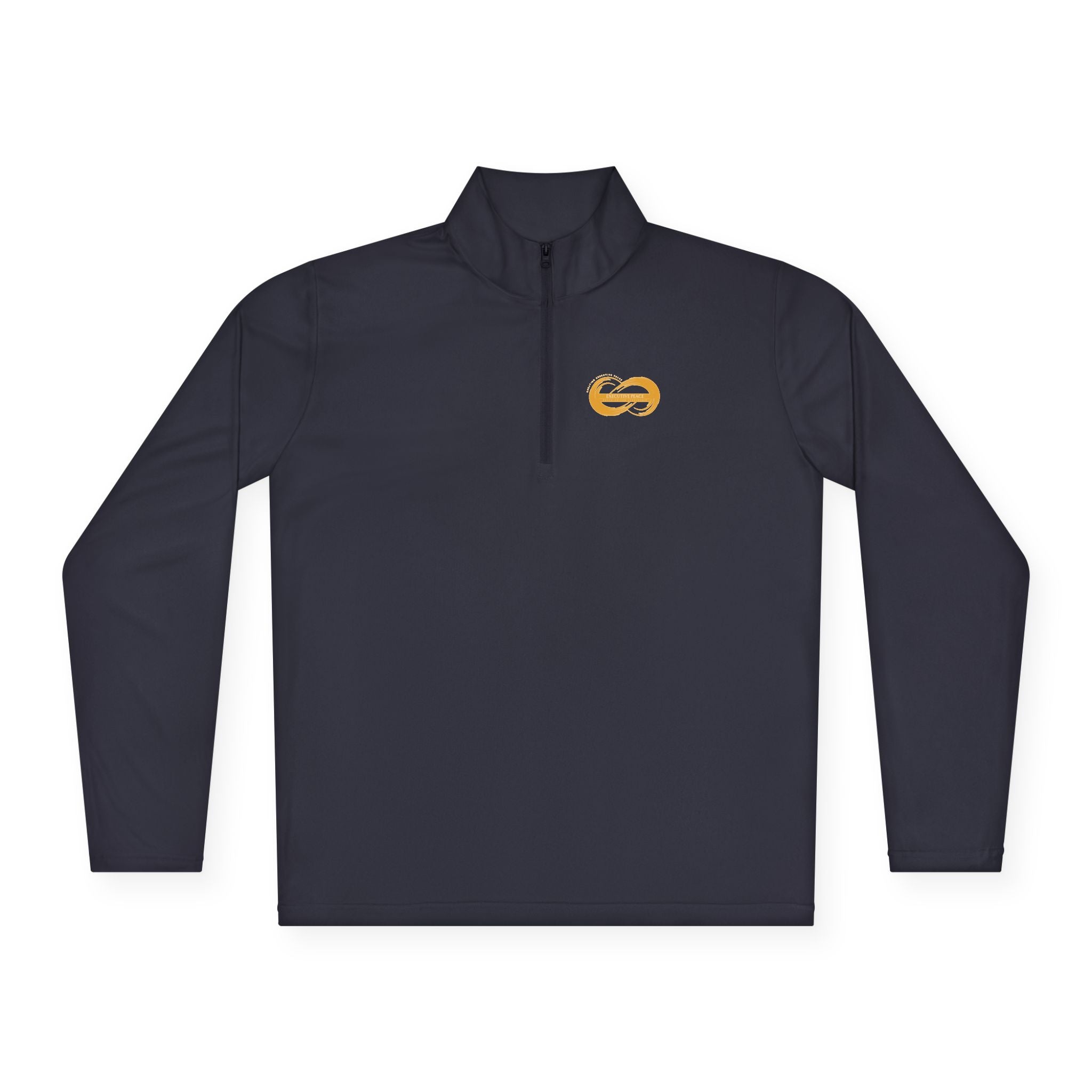 Quarter-Zip Pullover — Minimal Gold Knot Logo Performance Top