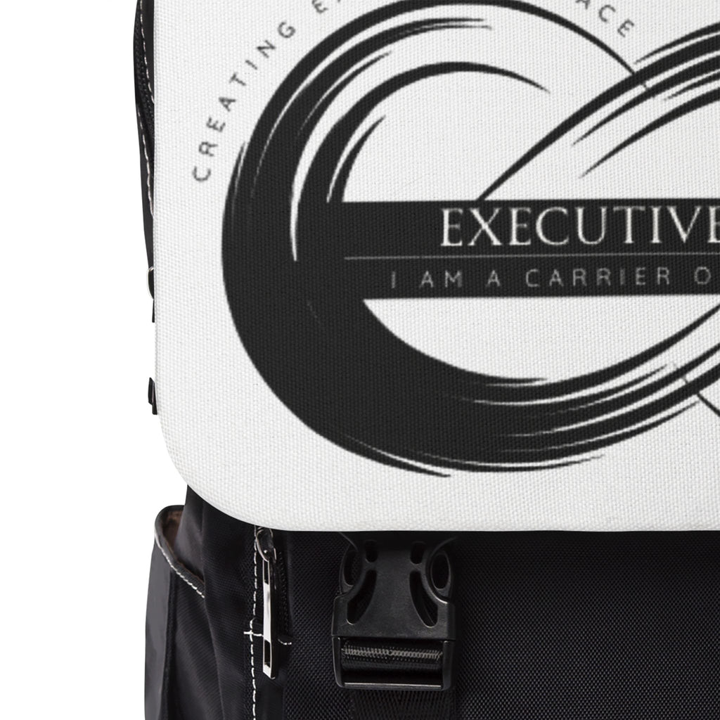 Executive Peace Infinity Backpack – Black & White Casual Shoulder Backpack