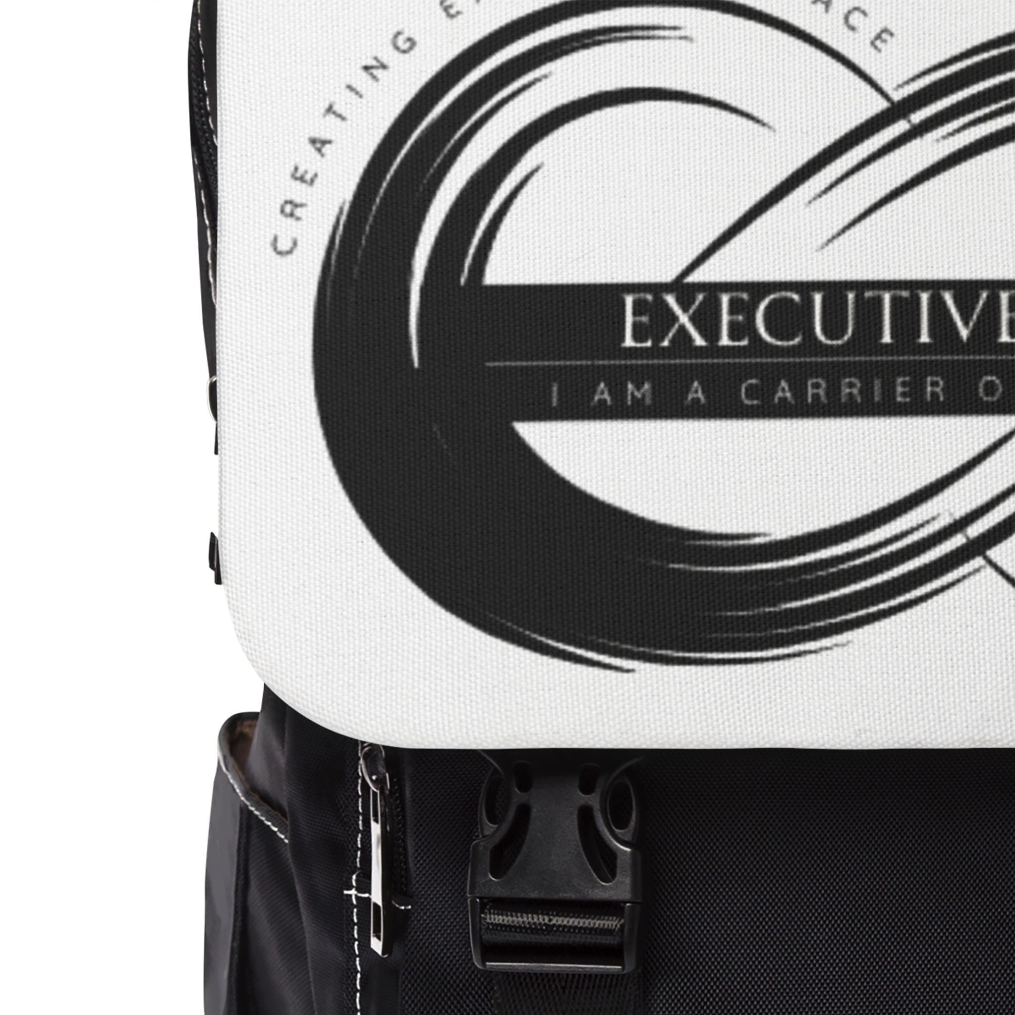 Executive Peace Infinity Backpack – Black & White Casual Shoulder Backpack