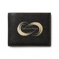 Leather Bi-Fold Wallet with Looping Infinity Design — Slim Flip Card Holder