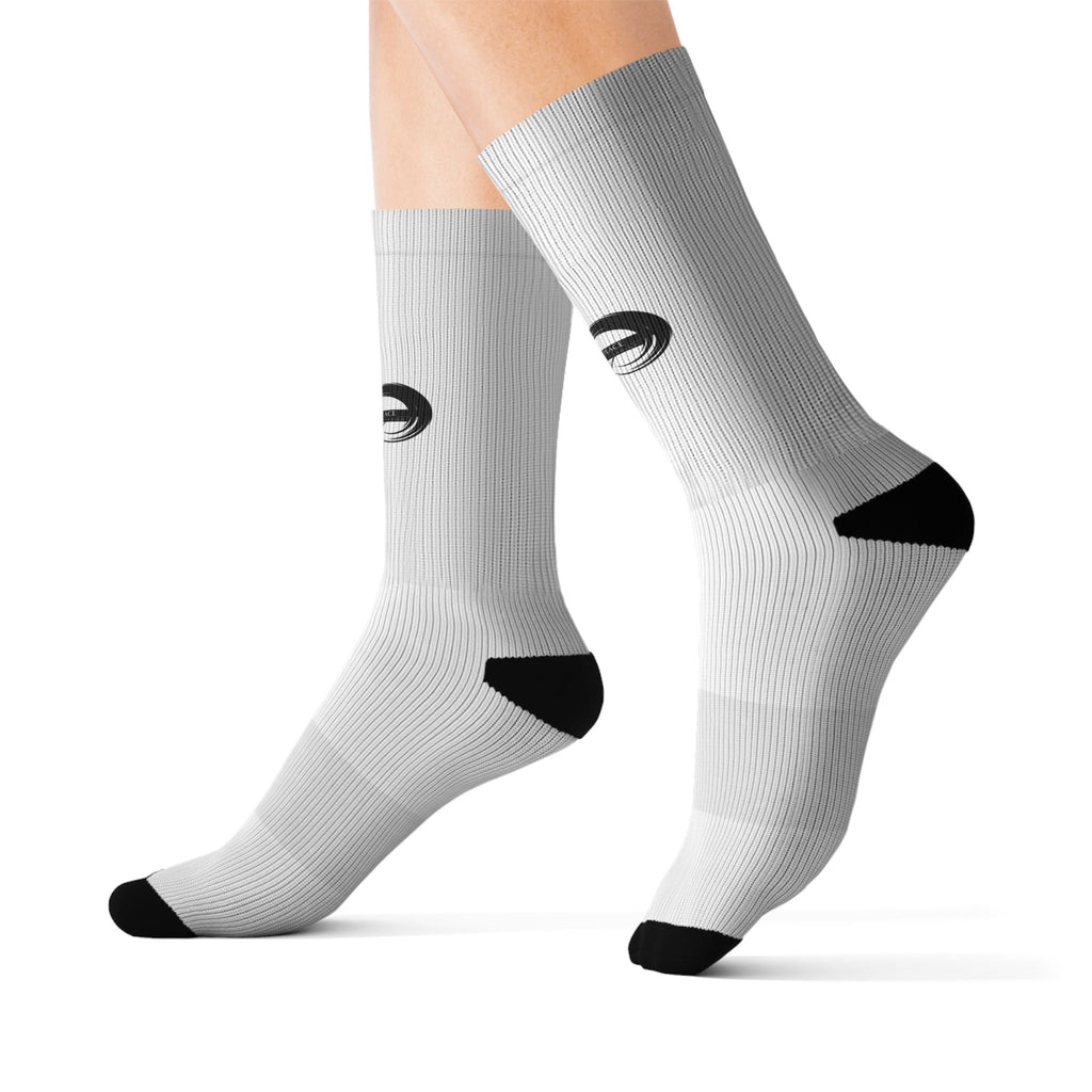 Infinity Logo Sublimation Socks — Custom Graphic Crew Socks