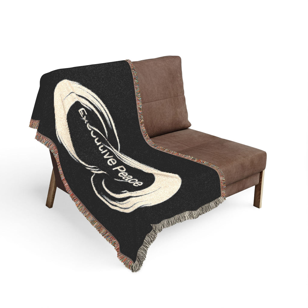 Brushstroke Infinity Woven Blanket | Abstract Swirl Minimal Decor