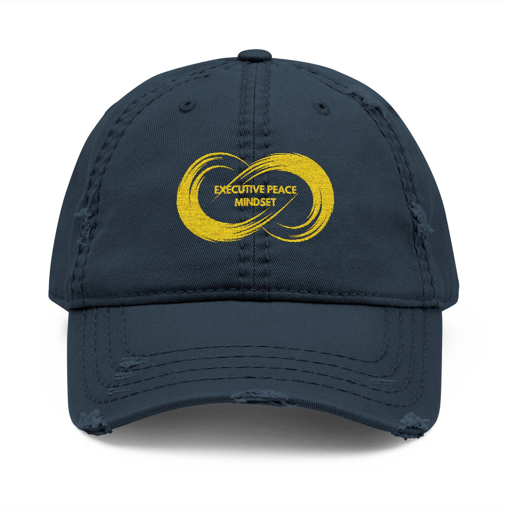 Distressed Embroidered Infinity Dad Hat - Vintage Casual Cap