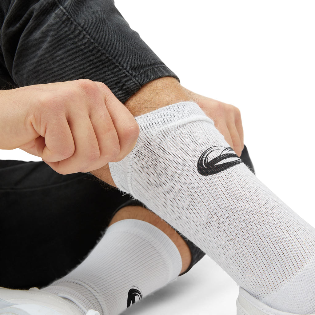 Infinity Logo Sublimation Socks — Custom Graphic Crew Socks
