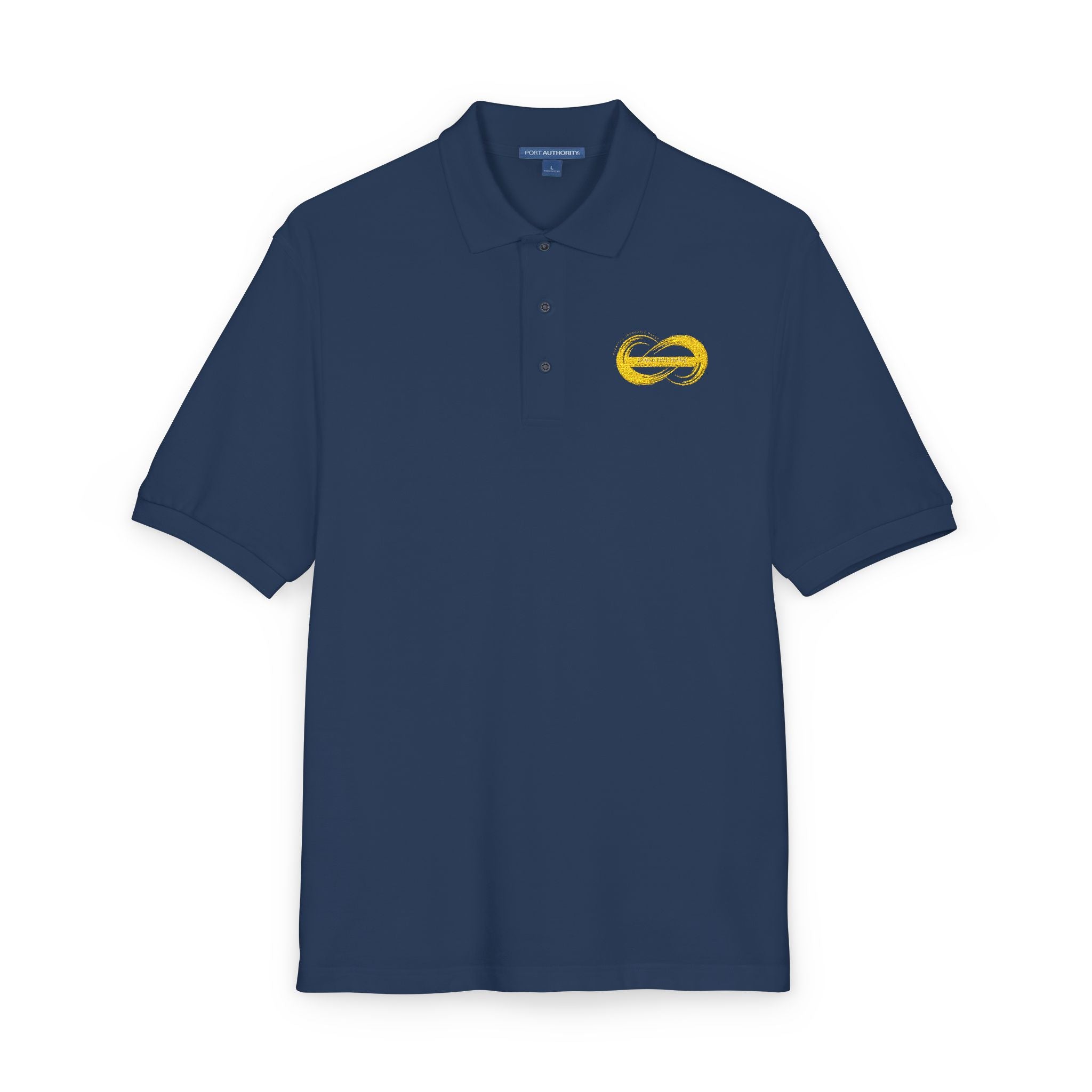 Embroidered Yellow Wave Logo Polo Shirt