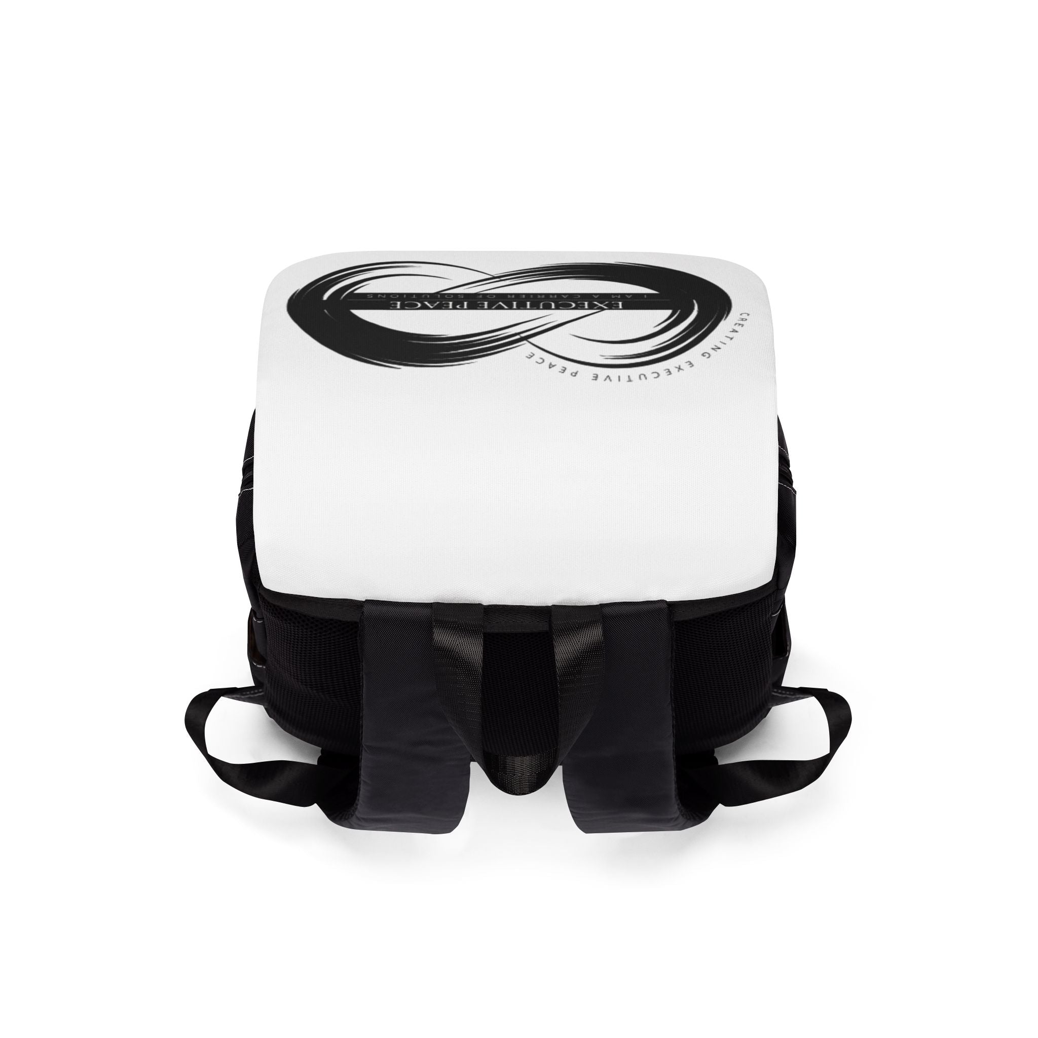 Executive Peace Infinity Backpack – Black & White Casual Shoulder Backpack