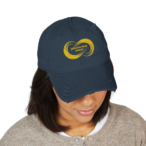 Distressed Embroidered Infinity Dad Hat - Vintage Casual Cap