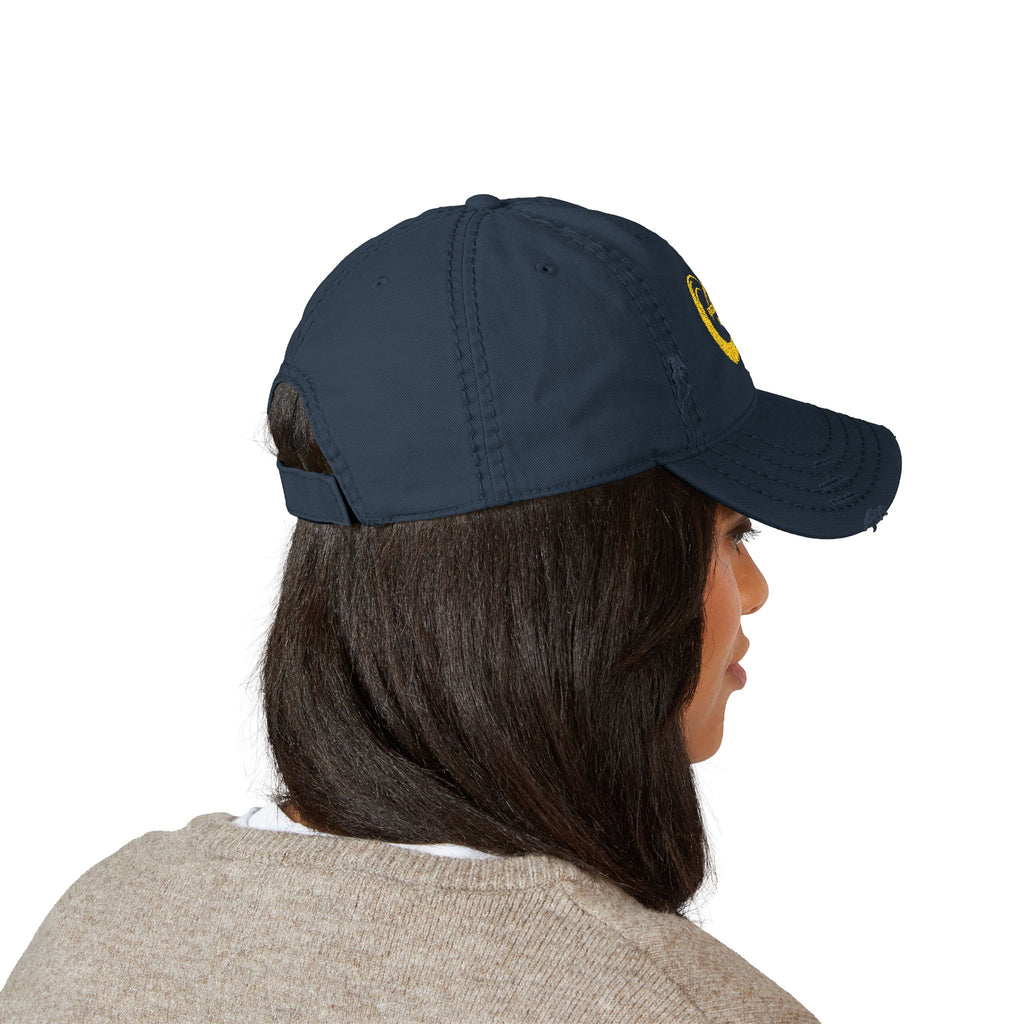 Distressed Embroidered Infinity Dad Hat - Vintage Casual Cap