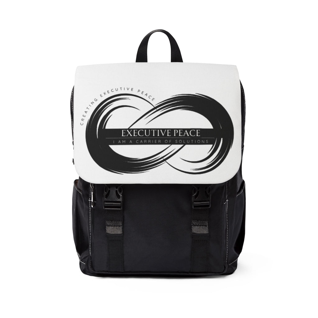 Executive Peace Infinity Backpack – Black & White Casual Shoulder Backpack